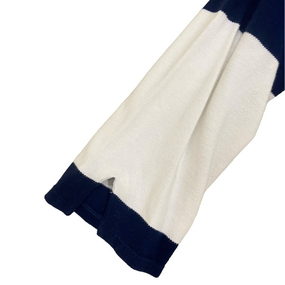 Talbots cotton navy/white stripe pink embroidery neckline 3/3 sleeve size small - Picture 7 of 11